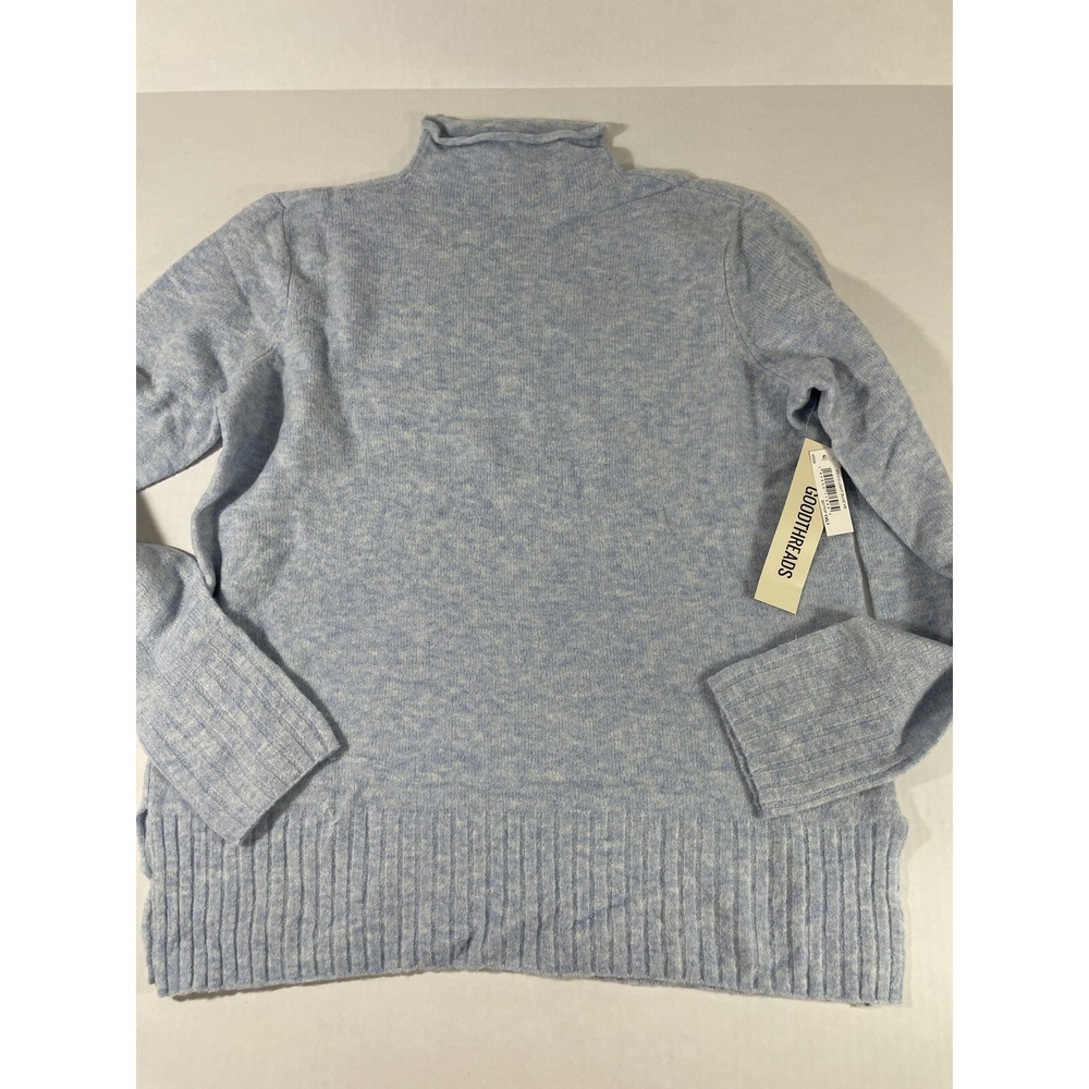Women's Goodthreads Mid-Gauge Stretch Funnel Neck Sweater Light Blue‎ Size S